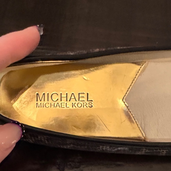 Michael Kors Black and Gold Ballet Flats - Picture 2 of 6